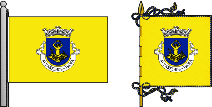 Bandeira e estandarte da antiga freguesia de Alvarelhos - Alvarelhos former civil parish, flag and banner Bandeira e estandarte da antiga freguesia de Alvarelhos - Alvarelhos former civil parish, flag and banner