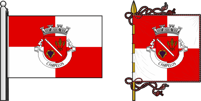 Bandeira e estandarte da antiga freguesia de Campelos - Campelos former civil parish, flag and banner