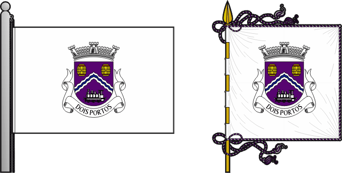 Bandeira e estandarte da antiga freguesia de Dois Portos - Dois Portos former civil parish, flag and banner Bandeira e estandarte da antiga freguesia de Dois Portos - Dois Portos former civil parish, flag and banner