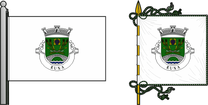 Bandeira e estandarte da antiga freguesia de Runa - Runa former civil parish, flag and banner Bandeira e estandarte da antiga freguesia de Runa - Runa former civil parish, flag and banner