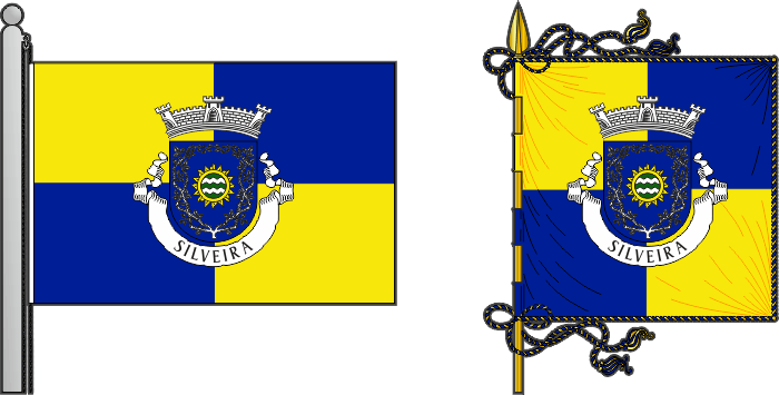 Bandeira e estandarte da freguesia de Silveira - Silveira civil parish, flag and banner Bandeira e estandarte da freguesia de Silveira - Silveira civil parish, flag and banner