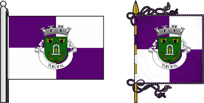 Bandeira e estandarte da freguesia de Turcifal - Turcifal civil parish, flag and banner Bandeira e estandarte da freguesia de Turcifal - Turcifal civil parish, flag and banner