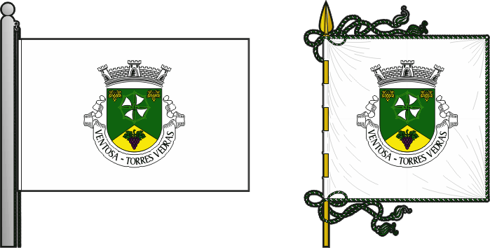 Bandeira e estandarte da freguesia de Ventosa - Ventosa civil parish, flag and banner Bandeira e estandarte da freguesia de Ventosa - Ventosa civil parish, flag and banner