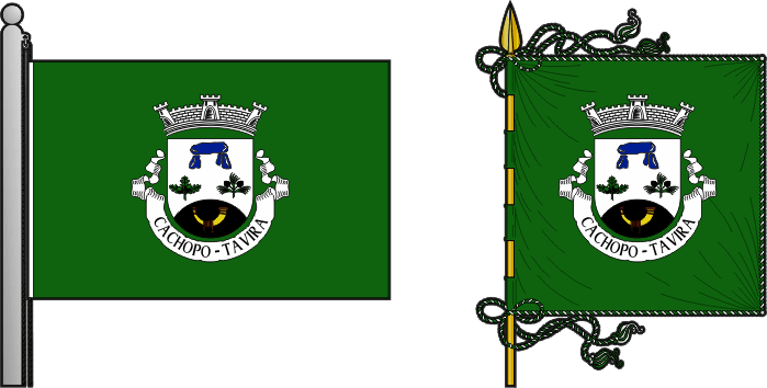 Bandeira e estandarte da freguesia de Cachopo - Cachopo civil parish, flag and banner Bandeira e estandarte da freguesia de Cachopo - Cachopo civil parish, flag and banner