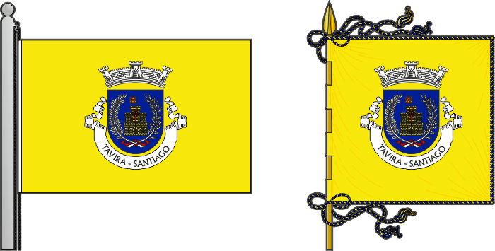 Bandeira e estandarte da antiga freguesia de Tavira (Santiago) - Tavira (Santiago) former civil parish, flag and banner