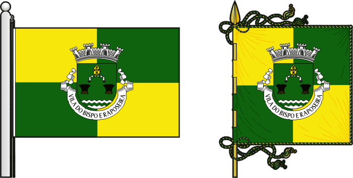 Bandeira e estandarte da freguesia de Vila do Bispo e Raposeira - Vila do Bispo and Raposeira civil parishes union flag and banner
