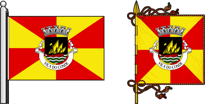 Bandeira e estandarte do Município de Vila do Conde - Vila do Conde municipal flag and banner Bandeira e estandarte do Município de Vila do Conde - Vila do Conde municipal flag and banner