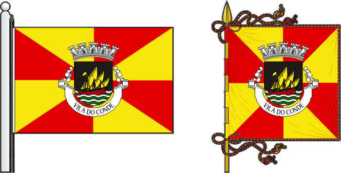 Bandeira e estandarte do Município de Vila do Conde - Vila do Conde municipal flag and banner Bandeira e estandarte do Município de Vila do Conde - Vila do Conde municipal flag and banner