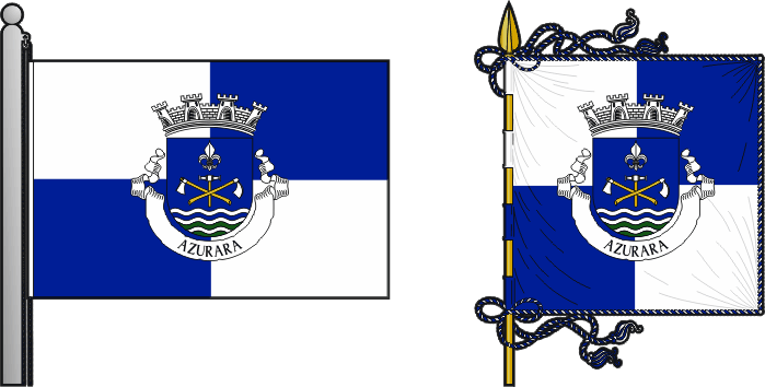 Bandeira e estandarte da freguesia de Azurara - Azurara civil parish, flag and banner Bandeira e estandarte da freguesia de Azurara - Azurara civil parish, flag and banner