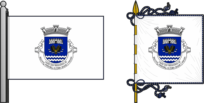 Bandeira e estandarte da União das freguesias de Bagunte, Ferreiró, Outeiro Maior e Parada - Bagunte, Ferreiró, Outeiro Maior and Parada civil parishes union flag and banner Bandeira e estandarte da União das freguesias de Bagunte, Ferreiró, Outeiro Maior e Parada - Bagunte, Ferreiró, Outeiro Maior and Parada civil parishes union flag and banner