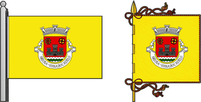 Bandeira e estandarte da freguesia de Areosa - Areosa civil parish, flag and banner Bandeira e estandarte da freguesia de Areosa - Areosa civil parish, flag and banner