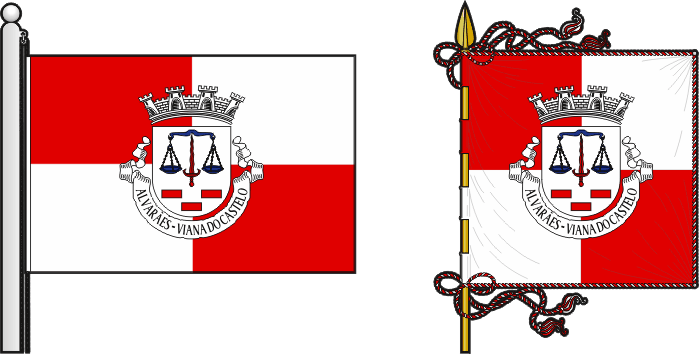 Bandeira e estandarte da freguesia de Alvarães - Alvarães civil parish, flag and banner Bandeira e estandarte da freguesia de Alvarães - Alvarães civil parish, flag and banner