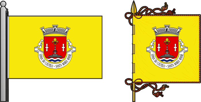 Bandeira e estandarte da antiga freguesia de Viana do Castelo (Santa Maria Maior) - Viana do Castelo (Santa Maria Maior) former civil parish, flag and banner Bandeira e estandarte da antiga freguesia de Viana do Castelo (Santa Maria Maior) - Viana do Castelo (Santa Maria Maior) former civil parish, flag and banner