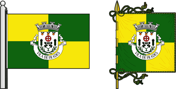 Bandeira e estandarte da freguesia de Vila de Frades - Vila de Frades civil parish, flag and banner Bandeira e estandarte da freguesia de Vila de Frades - Vila de Frades civil parish, flag and banner