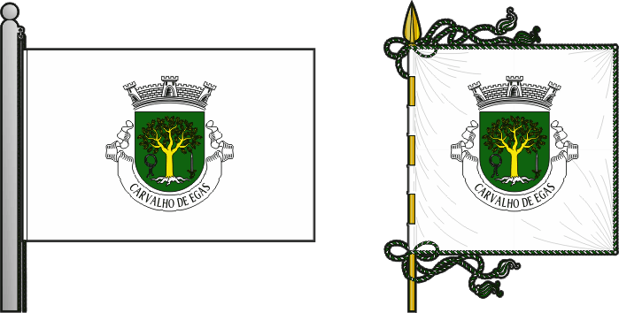 Bandeira e estandarte da antiga freguesia de Carvalho de Egas - Carvalho de Egas former civil parish, flag and banner Bandeira e estandarte da antiga freguesia de Carvalho de Egas - Carvalho de Egas former civil parish, flag and banner