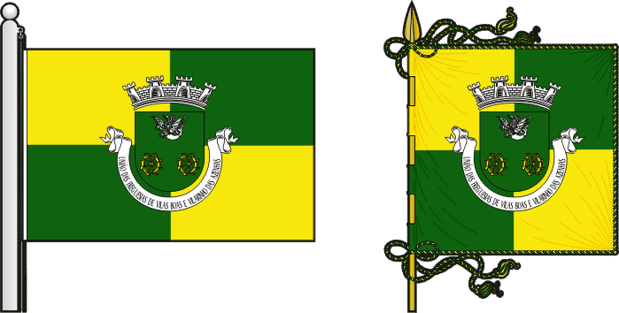 Bandeira e estandarte da Freguesia de Vilas Boas e Vilarinho das Azenhas - Vilas Boas and Vilarinho das Azenhas civil parish, flag and banner Bandeira e estandarte da Freguesia de Vilas Boas e Vilarinho das Azenhas - Vilas Boas and Vilarinho das Azenhas civil parish, flag and banner
