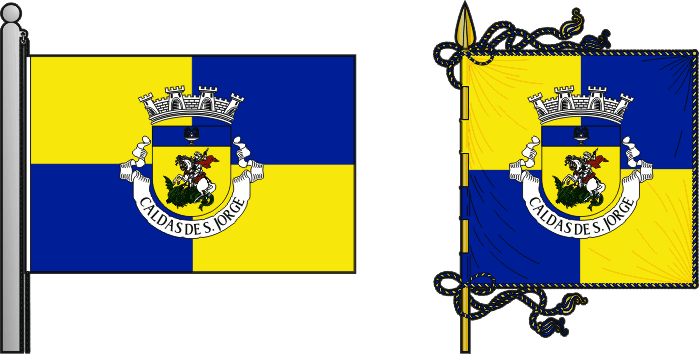 Bandeira e estandarte da antiga freguesia de Caldas de São Jorge - Caldas de São Jorge civil parish, flag and banner