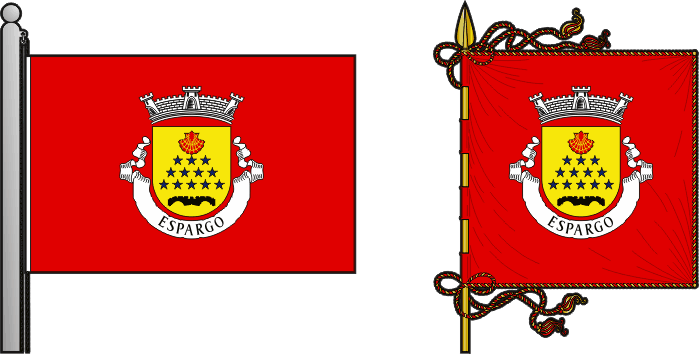 Bandeira e estandarte da antiga freguesia de Espargo - Espargo former civil parish, flag and banner Bandeira e estandarte da antiga freguesia de Espargo - Espargo former civil parish, flag and banner
