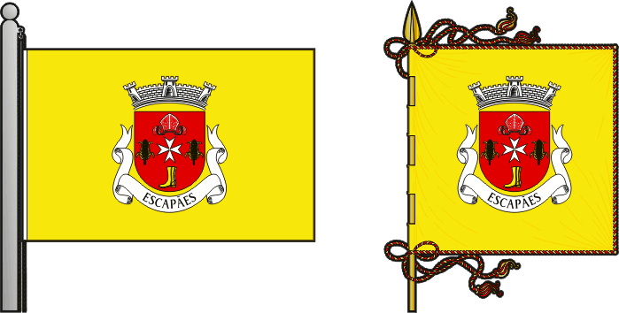 Bandeira e estandarte da freguesia de Escapães - Escapães civil parish, flag and banner Bandeira e estandarte da freguesia de Escapães - Escapães civil parish, flag and banner