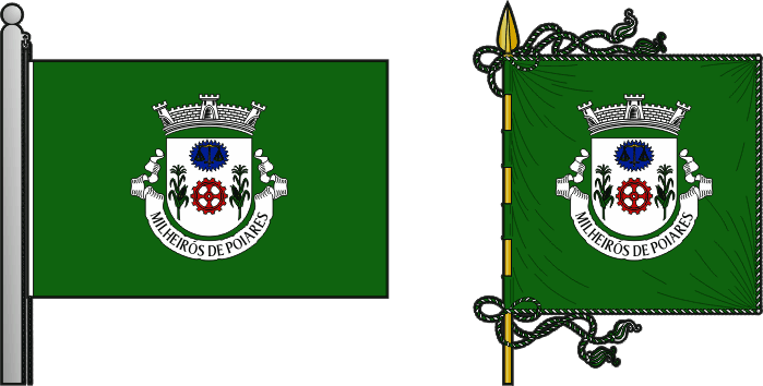 Bandeira e estandarte da freguesia de Milheirós de Poiares - Milheirós de Poiares civil parish, flag and banner Bandeira e estandarte da freguesia de Milheirós de Poiares - Milheirós de Poiares civil parish, flag and banner