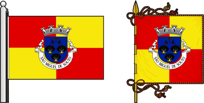 Bandeira e estandarte da antiga freguesia de São Miguel de Souto - São Miguel de Souto former civil parish, flag and banner Bandeira e estandarte da antiga freguesia de São Miguel de Souto - São Miguel de Souto former civil parish, flag and banner