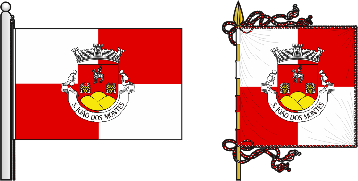 Bandeira e estandarte da antiga freguesia de São João dos Montes - São João dos Montes former civil parish, flag and banner Bandeira e estandarte da antiga freguesia de São João dos Montes - São João dos Montes former civil parish, flag and banner