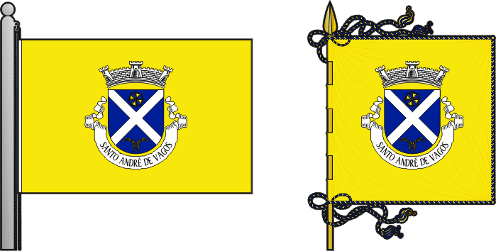 Bandeira e estandarte da freguesia de Santo André de Vagos - Santo André de Vagos civil parish, flag and banner Bandeira e estandarte da freguesia de Santo André de Vagos - Santo André de Vagos civil parish, flag and banner