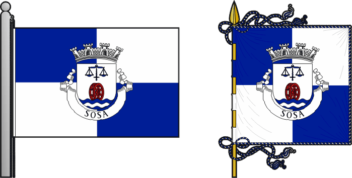 Bandeira e estandarte da Freguesia de Sosa - Sosa civil parish, flag and banner Bandeira e estandarte da Freguesia de Sosa - Sosa civil parish, flag and banner