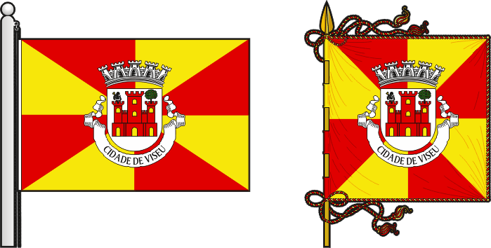 Bandeira e estandarte do Município de Viseu - Viseu municipal flag and banner Bandeira e estandarte do Município de Viseu - Viseu municipal flag and banner