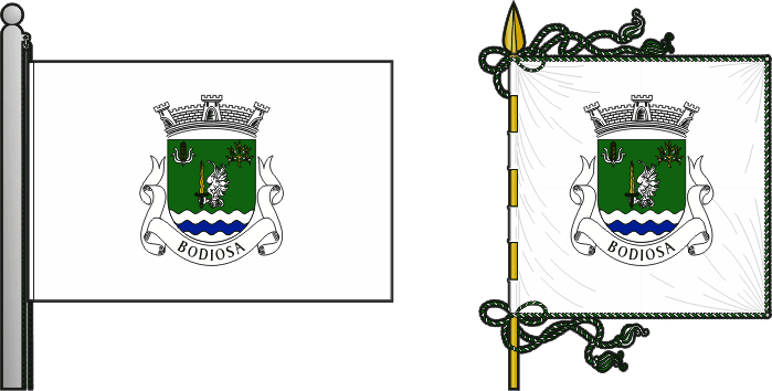 Bandeira e estandarte da freguesia de Bodiosa - Bodiosa civil parish, flag and banner