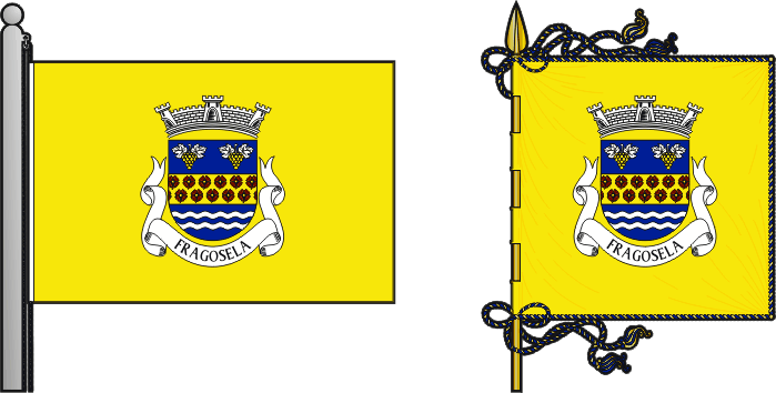 Bandeira e estandarte da Freguesia de Fragosela - Fragosela civil parish, flag and banner Bandeira e estandarte da Freguesia de Fragosela - Fragosela civil parish, flag and banner