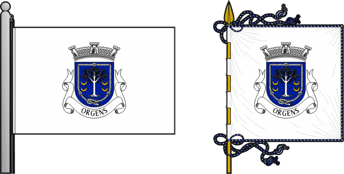 Bandeira e estandarte da freguesia de Orgens - Orgens civil parish, flag and banner Bandeira e estandarte da freguesia de Orgens - Orgens civil parish, flag and banner