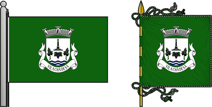 Bandeira e estandarte da antiga freguesia de Vila Chã de Sá - Vila Chã de Sá former civil parish, flag and banner