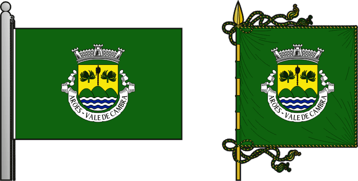 Bandeira e estandarte da freguesia de Arões - Arões civil parish, flag and banner Bandeira e estandarte da freguesia de Arões - Arões civil parish, flag and banner