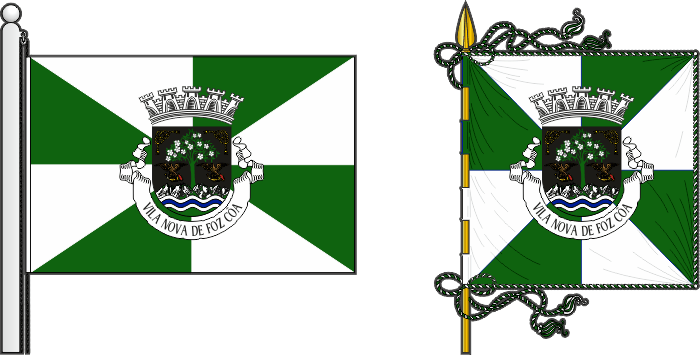 Bandeira e estandarte do Município de Vila Nova de Foz Côa - Vila Nova de Foz Côa municipal flag and banner Bandeira e estandarte do Município de Vila Nova de Foz Côa - Vila Nova de Foz Côa municipal flag and banner