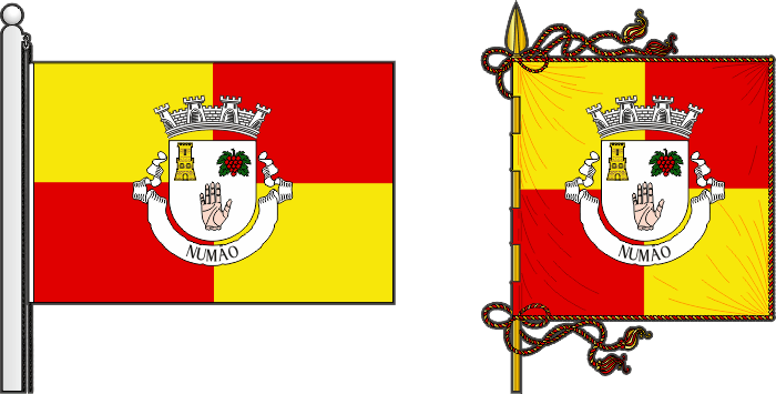 Bandeira e estandarte da freguesia de Numão - Numão civil parish, flag and banner Bandeira e estandarte da freguesia de Numão - Numão civil parish, flag and banner