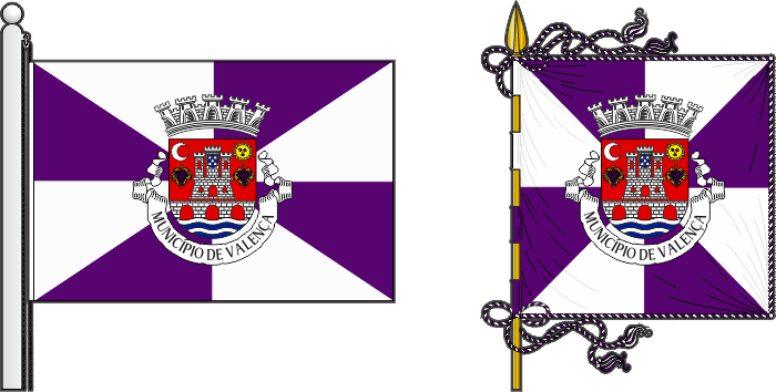 Bandeira e estandarte do Município de Valença - Valença municipal flag and banner Bandeira e estandarte do Município de Valença - Valença municipal flag and banner