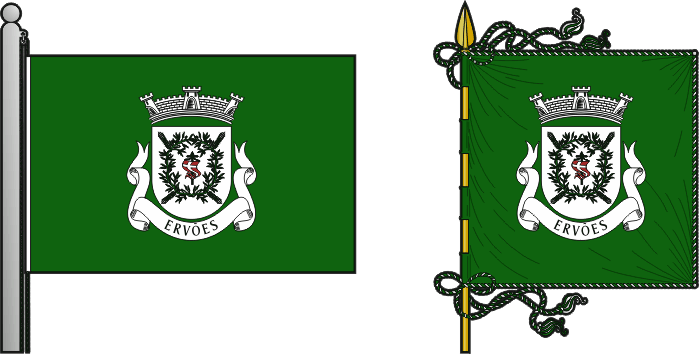 Bandeira e estandarte da freguesia de Ervões - Ervões civil parish, flag and banner Bandeira e estandarte da freguesia de Ervões - Ervões civil parish, flag and banner