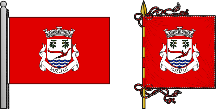 Bandeira e estandarte da antiga freguesia de Nozelos - Nozelos former civil parish, flag and banner Bandeira e estandarte da antiga freguesia de Nozelos - Nozelos former civil parish, flag and banner