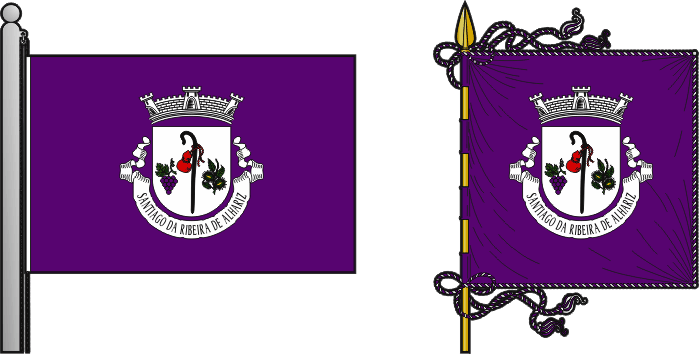 Bandeira e estandarte da freguesia de Santiago da Ribeira de Alhariz - Santiago da Ribeira de Alhariz civil parish, flag and banner Bandeira e estandarte da freguesia de Santiago da Ribeira de Alhariz - Santiago da Ribeira de Alhariz civil parish, flag and banner