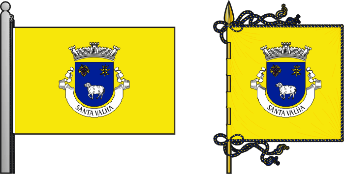 Bandeira e estandarte da freguesia de Santa Valha - Santa Valha civil parish, flag and banner Bandeira e estandarte da freguesia de Santa Valha - Santa Valha civil parish, flag and banner