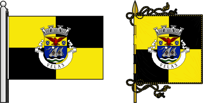Bandeira e estandarte do Município de Velas - Velas municipal flag and banner Bandeira e estandarte do Município de Velas - Velas municipal flag and banner