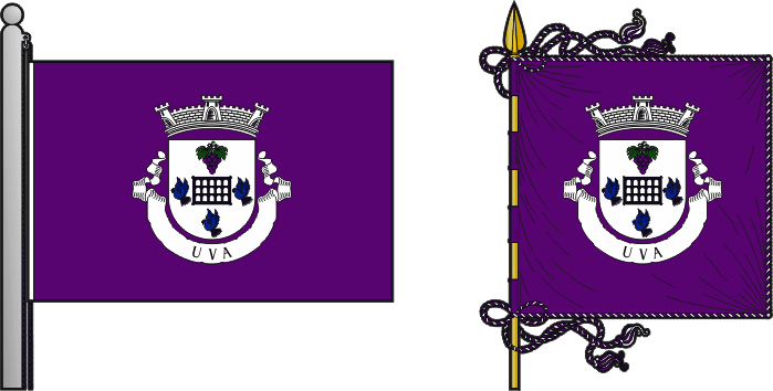 Bandeira e estandarte da antiga freguesia de Uva - Uva former civil parish, flag and banner