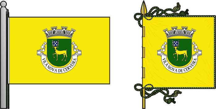 Bandeira e estandarte do Município de Vila Nova de Cerveira - Vila Nova de Cerveira municipal flag and banner Bandeira e estandarte do Município de Vila Nova de Cerveira - Vila Nova de Cerveira municipal flag and banner
