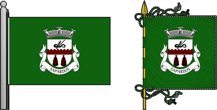 Bandeira e estandarte da freguesia de Sapardos - Sapardos civil parish, flag and banner