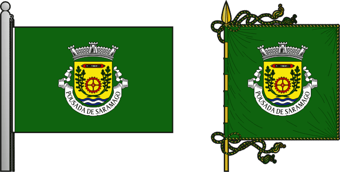 Bandeira e estandarte da freguesia de Pousada de Saramagos - Pousada de Saramagos civil parish, flag and banner Bandeira e estandarte da freguesia de Pousada de Saramagos - Pousada de Saramagos civil parish, flag and banner