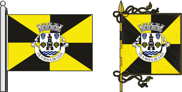Bandeira e estandarte do Município de Vila Nova de Gaia - Vila Nova de Gaia municipal flag and banner Bandeira e estandarte do Município de Vila Nova de Gaia - Vila Nova de Gaia municipal flag and banner