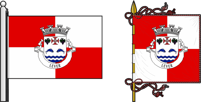 Bandeira e estandarte da antiga freguesia de Lever - Lever former civil parish, flag and banner Bandeira e estandarte da antiga freguesia de Lever - Lever former civil parish, flag and banner