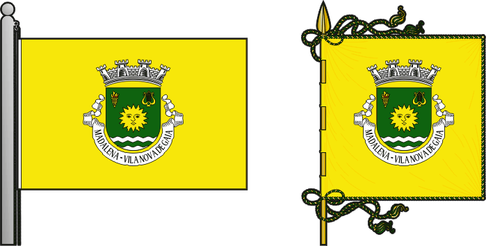 Bandeira e estandarte da freguesia de Madalena - Madalena civil parish, flag and banner Bandeira e estandarte da freguesia de Madalena - Madalena civil parish, flag and banner