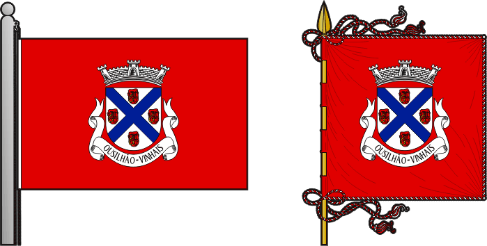 Bandeira e estandarte da antiga freguesia de Ousilhão - Ousilhão former civil parish, flag and banner Bandeira e estandarte da antiga freguesia de Ousilhão - Ousilhão former civil parish, flag and banner